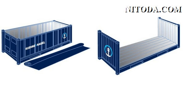 So sánh Container mở nóc (Open top container) và Container mặt phẳng (Plat rack container)