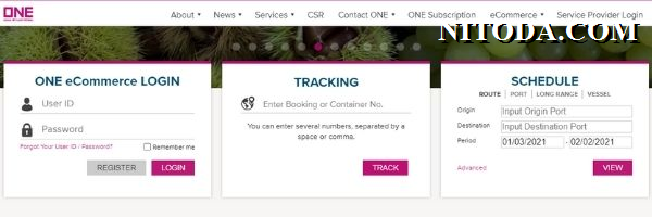 tracking tracing container booking hãng tàu ONE