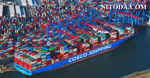 Tàu container của Hãng tàu COSCO Shipping tại cảng